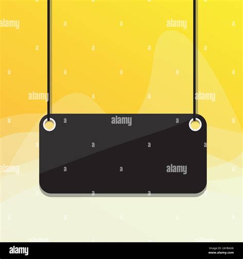 Hanging empty rectangle shaped sign on colorful background. Board ...