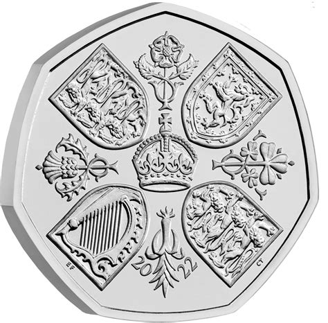 Fifty Pence 2022 In Memory of Queen Elizabeth II, Coin from United ...
