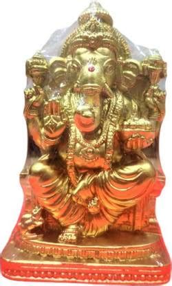 HOIVA Ganesha Idol Polymarble Brass God Idols for Pooja (12 cm Height ...