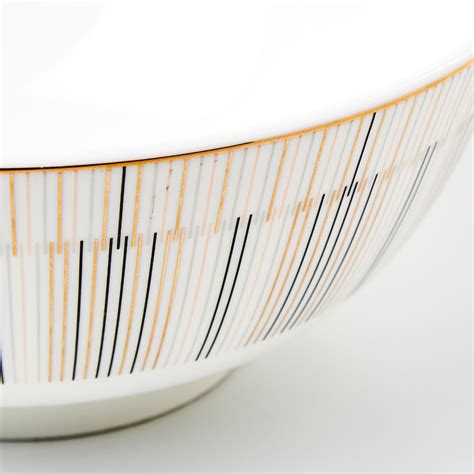 Buy Festivora Porcelain Striped Serving Bowl - 1400ml from Home Centre ...