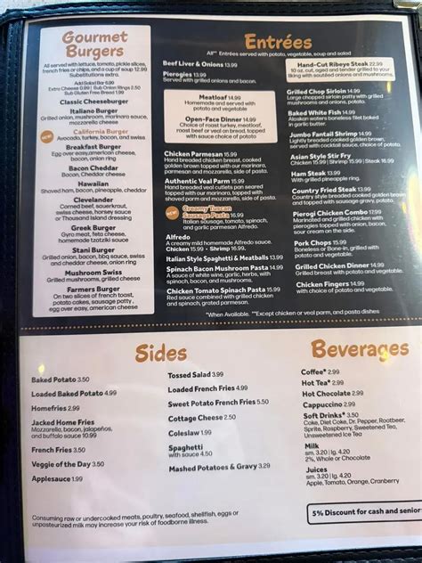 Stani’s Family Restaurant Menu - Updated October 2025