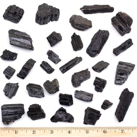 QYDCX Black Tourmaline & Selenite Combo Pack Bulk Rough Raw Natural ...
