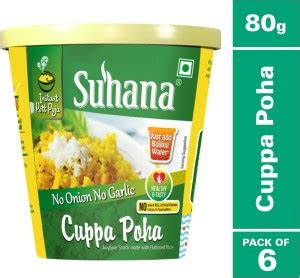 SUHANA Cuppa Poha No Onion No Garlic (NONG) Ready to Eat Instant ...