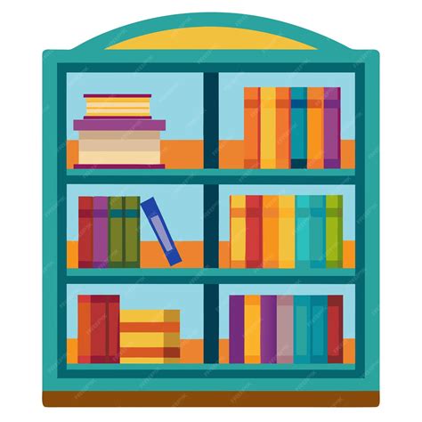 Bookcase clip art and Vector Design With a White Background | Premium ...