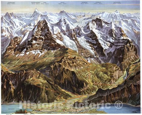 Historic Map - Switzerland Jungfrau Bahn. Wengernalp | Ubuy India