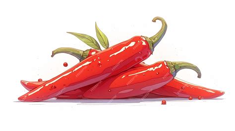 Premium Vector | Bright Red Fresno Peppers with Glossy Skin