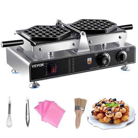 VEVOR Bubble Waffle Maker, 110V Electric Egg Waffle Maker, 1500W Hong ...