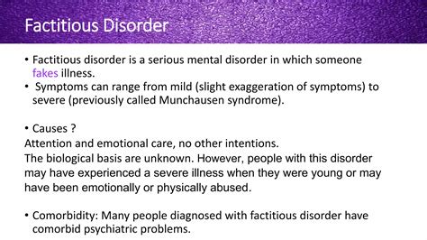 Factitious disorder vs. Malingering | PPTX