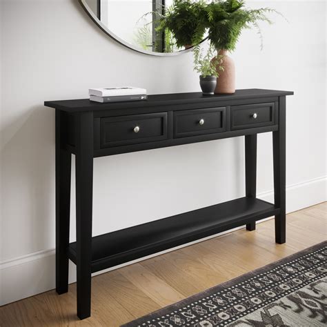 Console Table Drawers Black
