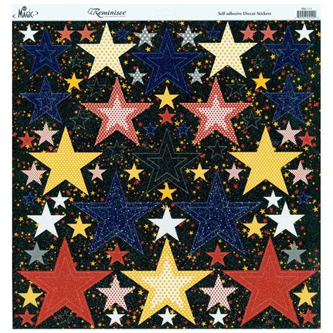 Reminisce Real Magic 12 by 12-Inch Nested Star Glitter Sticker : Amazon ...