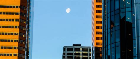 Download wallpaper 2560x1080 buildings, skyscrapers, moon, city ...