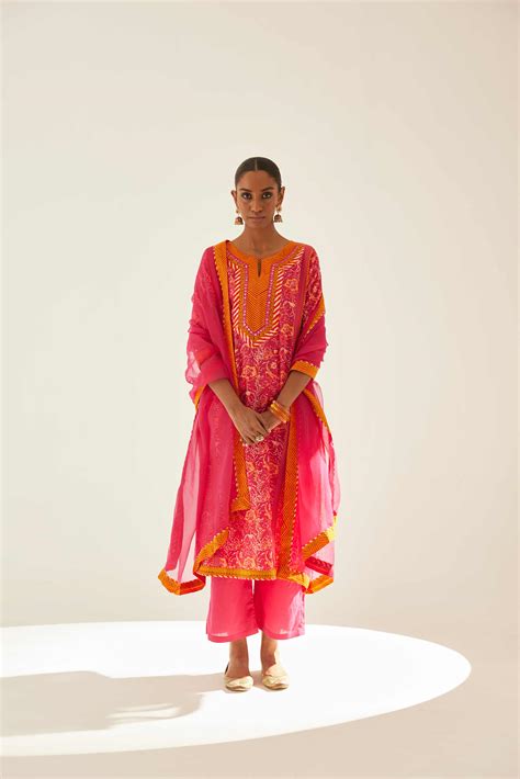 Rozana Kurta Pink Orange – Sampada