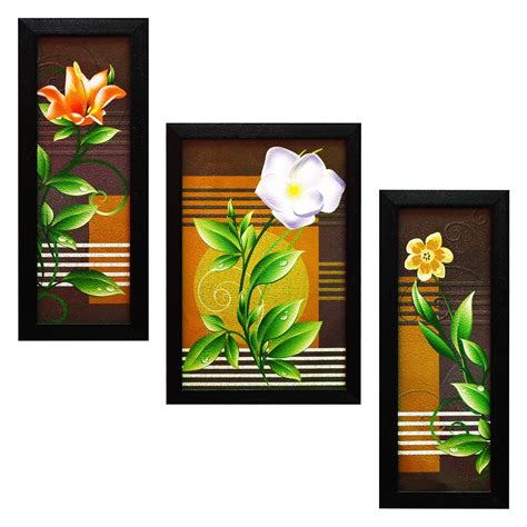 Gallery99 Multicolor Floral Wall Paintings (with Glass & Frame ...