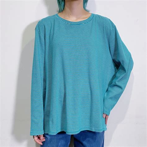 green and white stripe long sleeve tee | LEMON