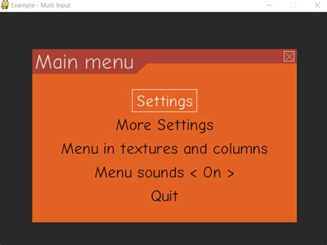 Image result for Pygame Menu. Example