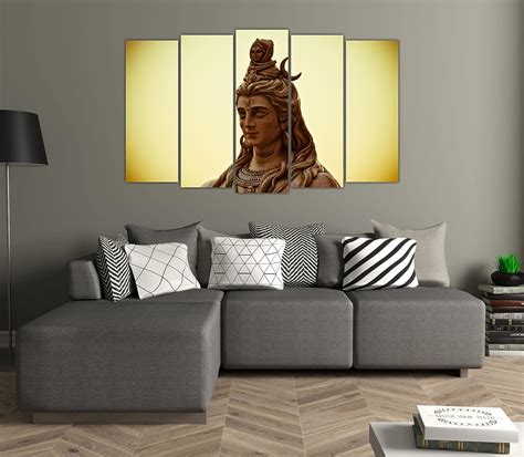 Inephos Vinyl Lord Shiva Wall Painting , Multicolour, Religious, 150 x ...