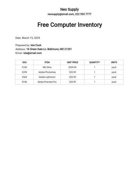 Computer Inventory Spreadsheet Template 的图像结果