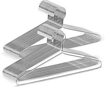 Heavy Duty Metal Clothes Hanger with Polished Metal, 16.5 Inch Silver ...