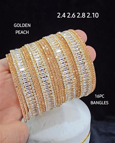 AD Bangles Set (16 Pcs) | Indian Jewellery | Crystals Diamond Bridal ...