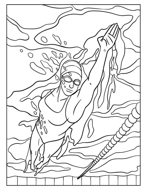 Swimming Coloring Pages 的图像结果