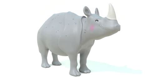 Modelo del rinoceronte Rafa tridimensional en realidad aumentada (AR) 3D