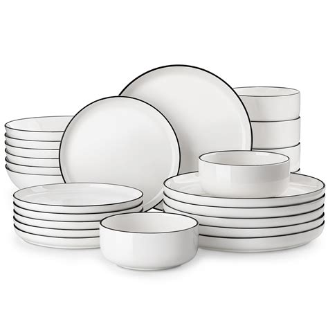 Amazon.com | MALACASA Plates and Bowls Sets, 24 Pieces Modern Porcelain ...