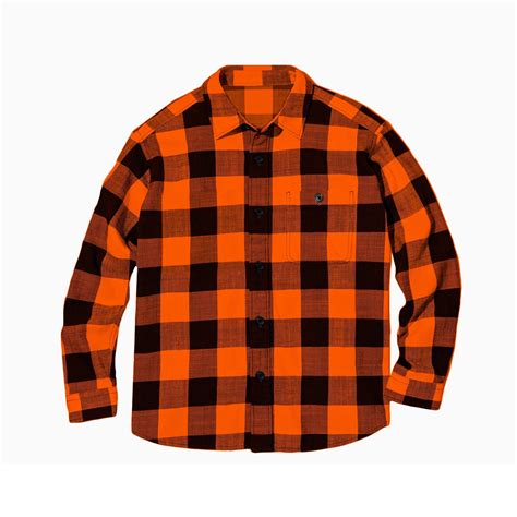 Neon Orange Flannel Shirt - Hunter Orange Lumberjack Shirt - Bright ...