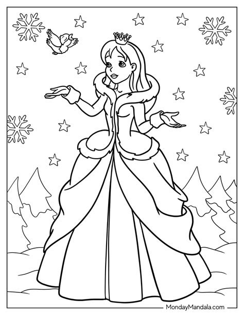 Coloring Pages Christmas Princess