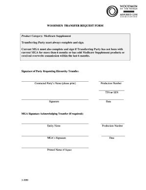 Fillable Online WOODMEN TRANSFER REQUEST FORM Product ... - UandIWIN ...