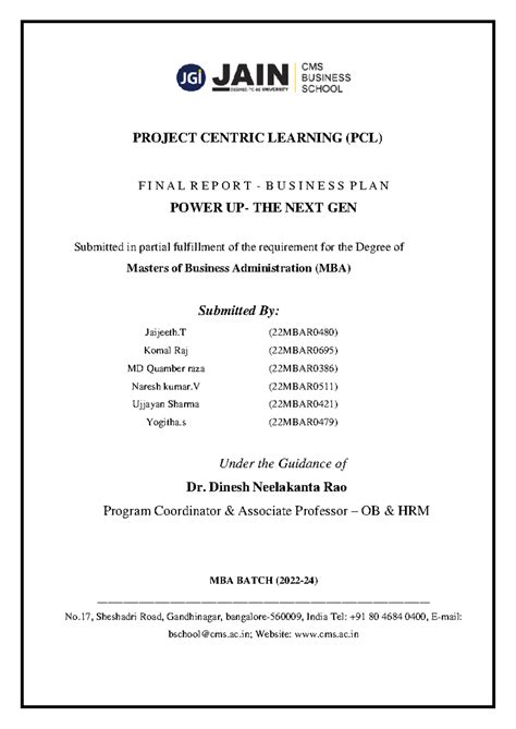 Project Centric Learning final report FULL - PROJECT CENTRIC LEARNING ...