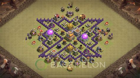 Town Hall 7 War COC Base Layout with Copy Link • TH7, Anti 3 Stars ...
