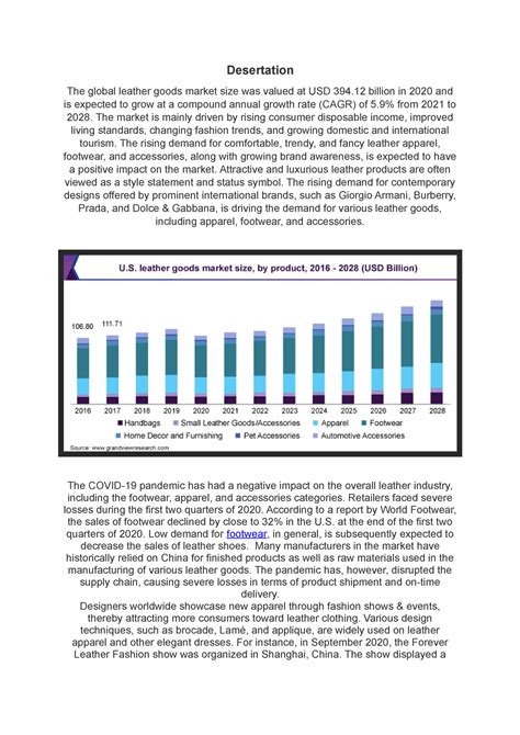 Desertation - practice - Desertation The global leather goods market ...