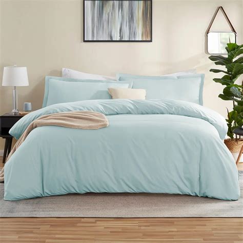 Amazon.com: Nestl Light Blue Duvet Cover Queen Size - Soft Double ...