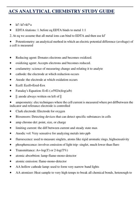 ACS ANALYTICAL CHEMISTRY STUDY GUIDE 2024/2025 | QUESTIONS WITH 100% ...