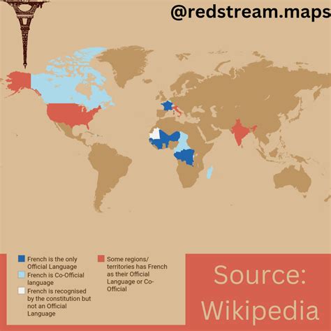 Countries where French is Official/Co-Official/Recognised/Regional language : r/MapPorn