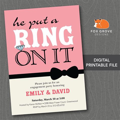 Engagement Party Invitations Template - prntbl.concejomunicipaldechinu ...