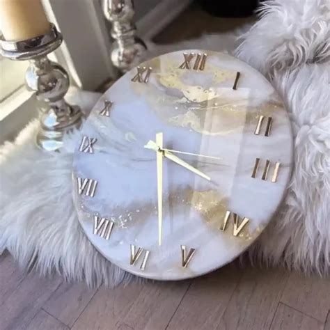 Buy Silent Movement Marble Resin Clock - Designer Clocks Online