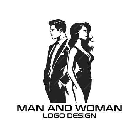 Man and woman vector logo design | Premium AI-generated vector