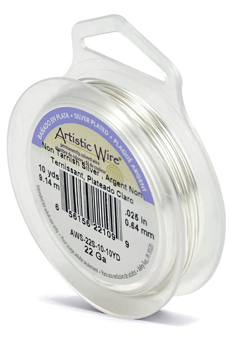 Artistic Wire 22-Gauge Tarnish Resistant Silver Wire, 10-Yard : Amazon ...