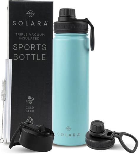 Solara Vacuum Insulated Water Bottle for Hot and Cold, Office, Gym ...