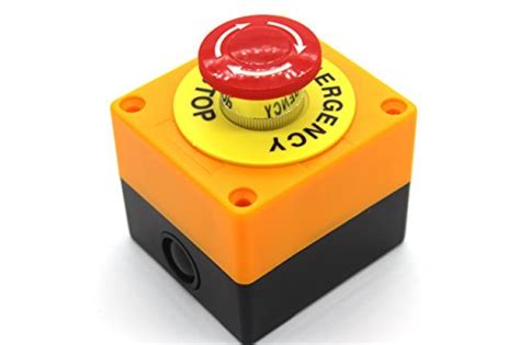 Buy Red Lamp Self Locking Emergency Stop Mushroom Switch Push Button ...