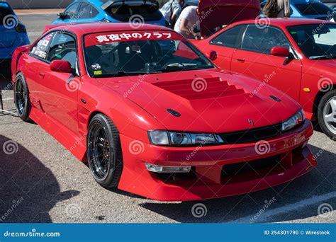 Red Classic Japanese Nissan Silvia S14 Kouki Sports Car Parked on the ...