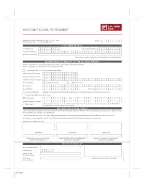 Idfc Account Closure Process - Fill Online, Printable, Fillable, Blank ...