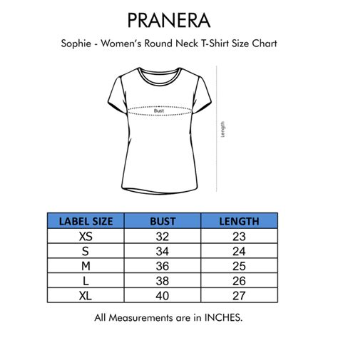 Size Chart - WOMENS TOP – Pranera