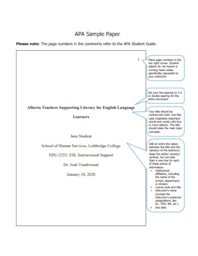 Image result for APA Format Student Paper Example