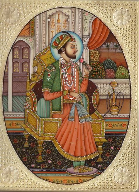 Mughal Miniature Painting Emperor Shah Jahan Rare Mogul Art from ...