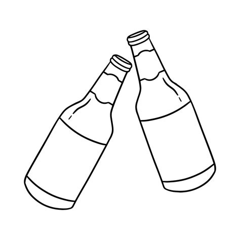 Two beer bottles. Outline illustration isolated on white background. 29095721 Vector Art at Vecteezy