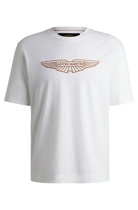 BOSS - BOSS x ASTON MARTIN stretch-cotton T-shirt with logo artwork - White