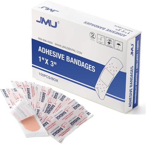 Amazon.com: JMU 300 Count Sterile Fabric Adhesive Bandages 1x3 Inch, Individually Wrapped, Latex ...