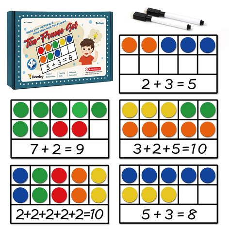 Buy Torlam Giant Magnetic Ten-Frame Set - Math Manipulatives for ...